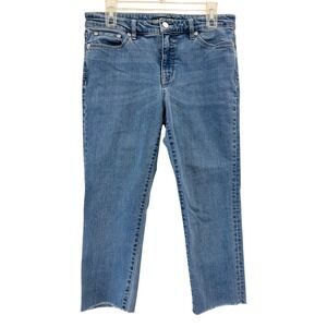 Lauren Ralph‎ Lauren Premier Straight Cropped Jeans Women's Size 6 Blue Denim